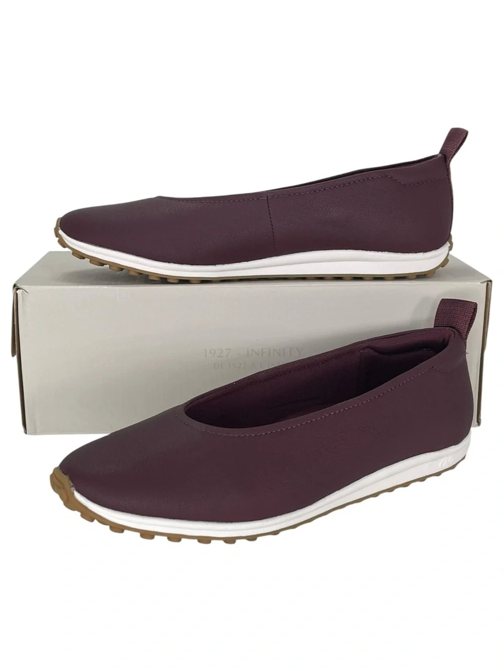 Naturalizer Carla Wine Leather Womens Loafers Size 7.5M